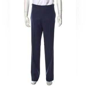 Paul Stuart Blue Wool Pants with Sidetabs W36 x L33